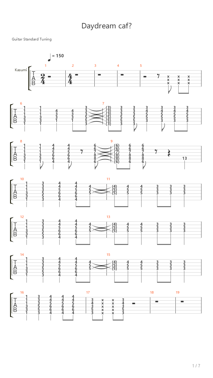 Daydream Cafe吉他谱