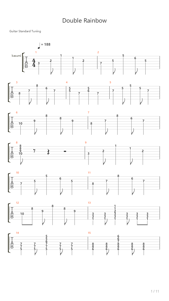 Double Rainbow吉他谱