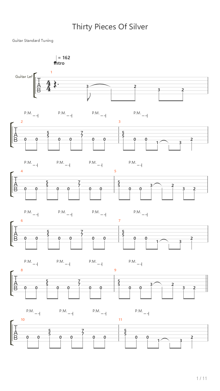 Thirty Pieces Of Silver吉他谱