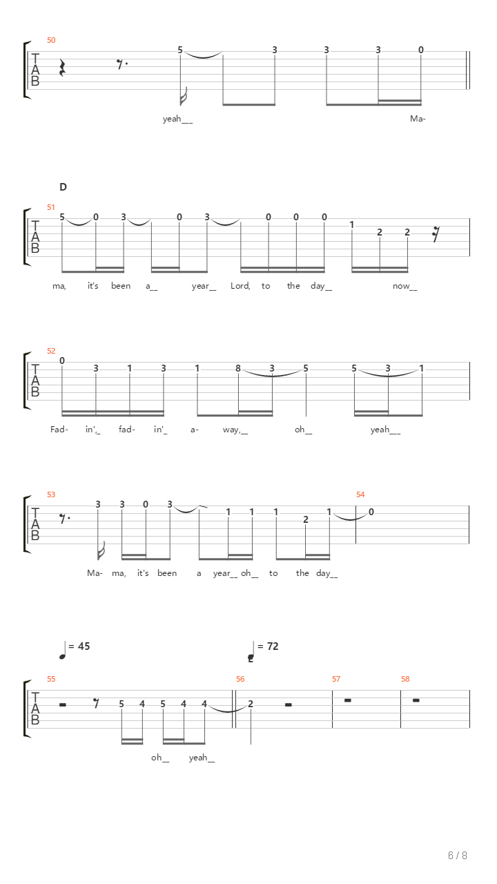 Fadin Away吉他谱