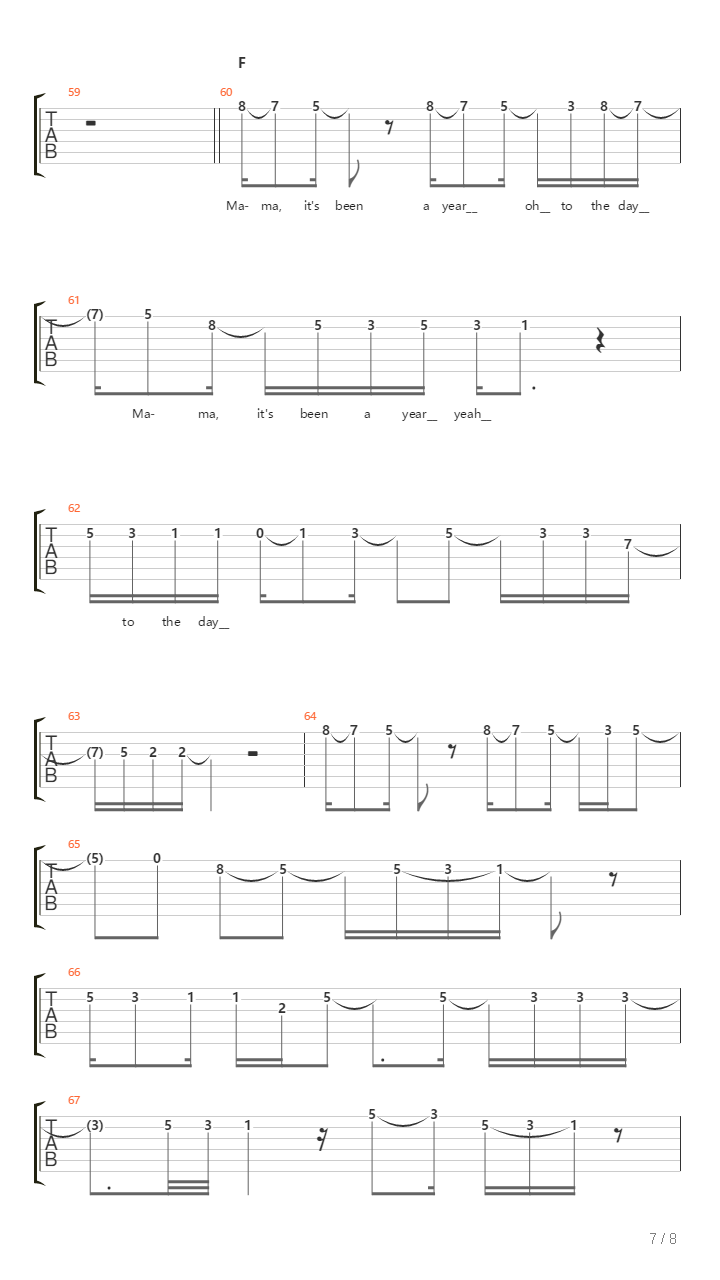 Fadin Away吉他谱