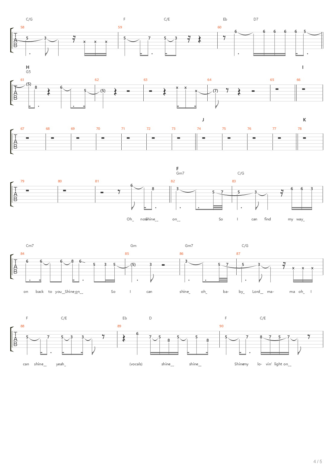 Shine On吉他谱