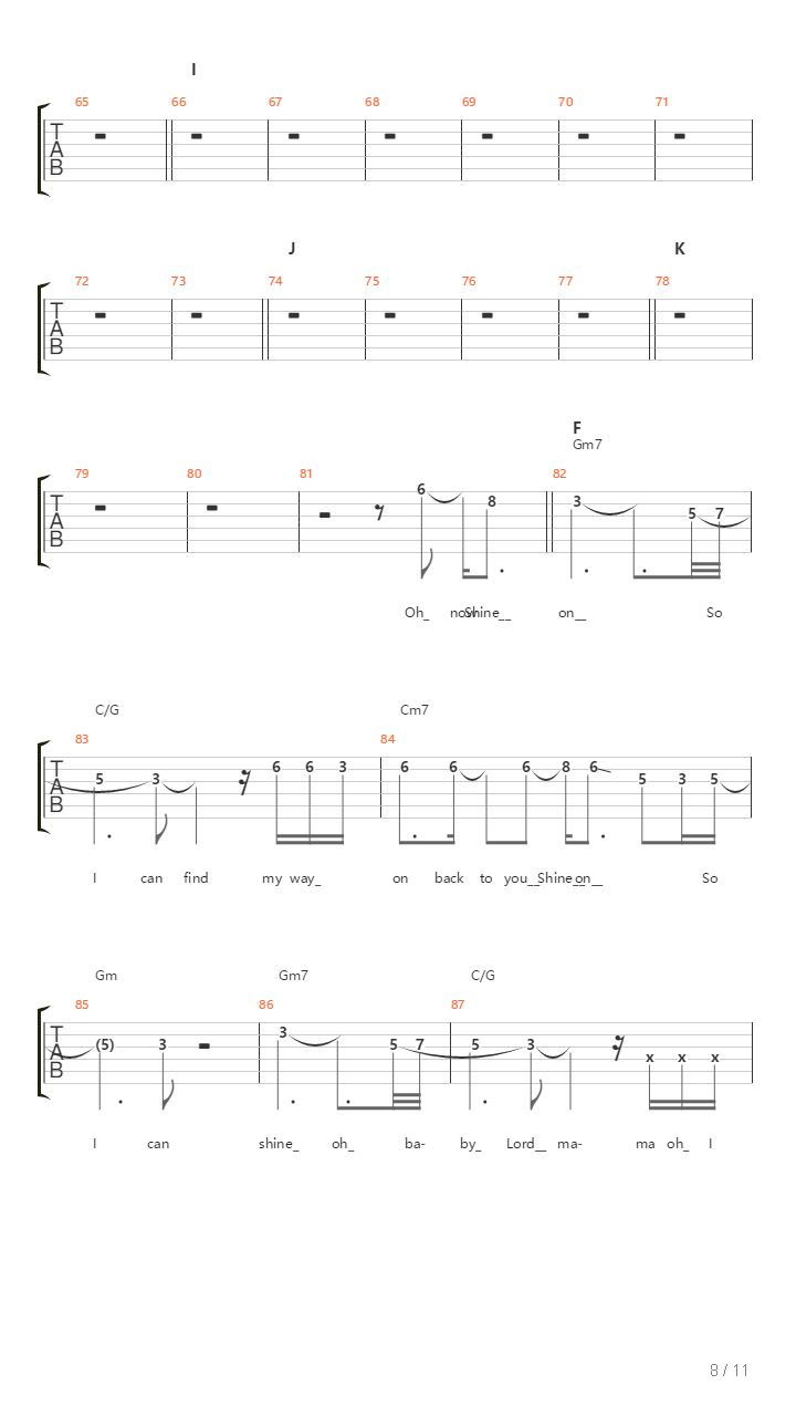 Shine On吉他谱