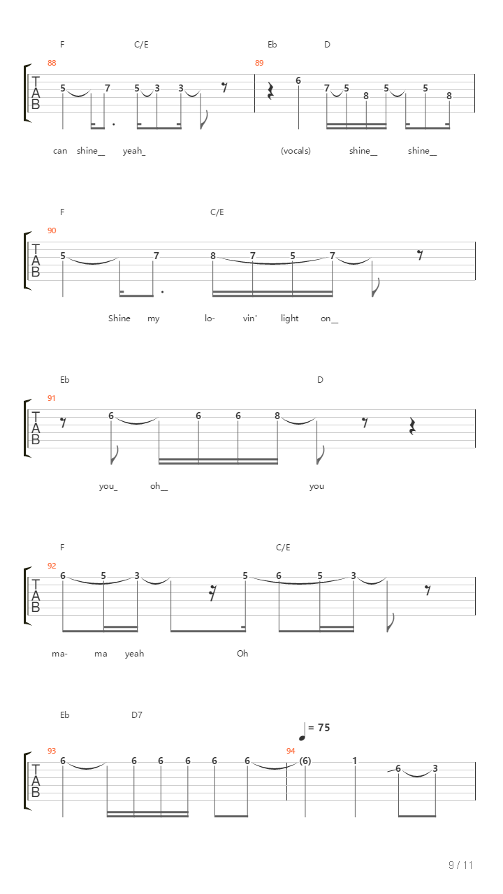 Shine On吉他谱