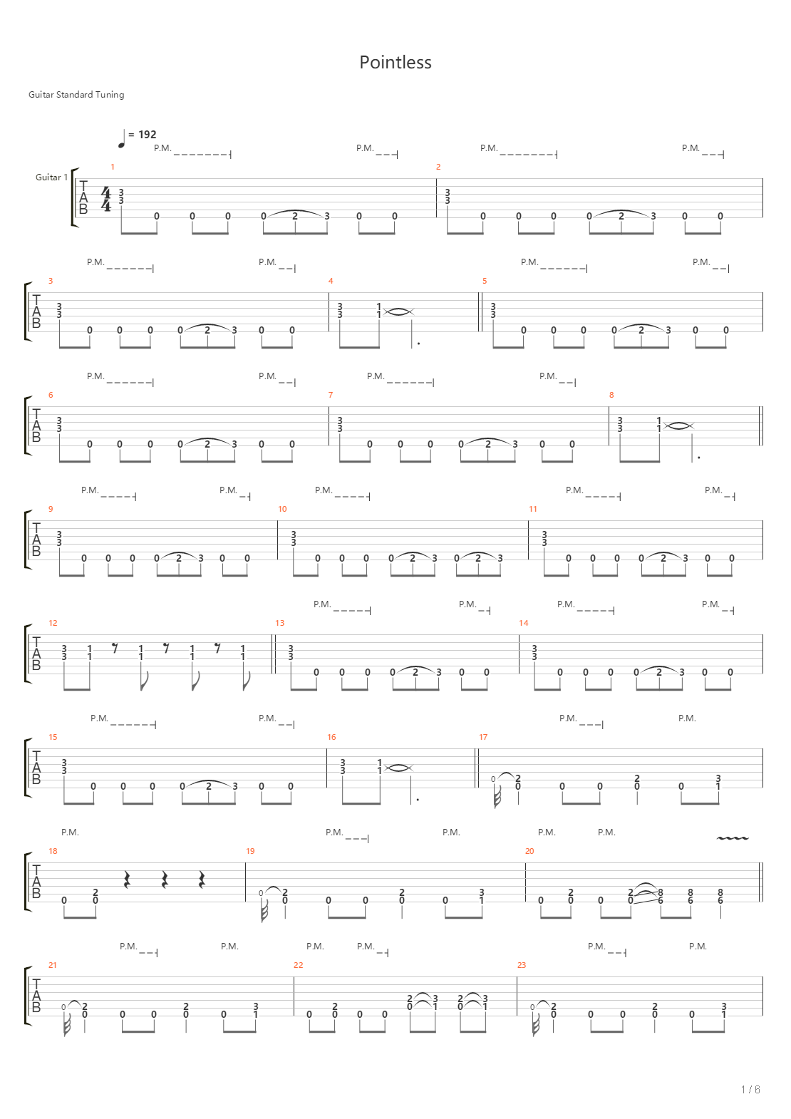 Pointless吉他谱