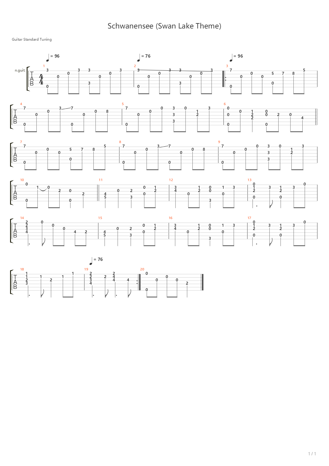 Swan Lake Theme吉他谱