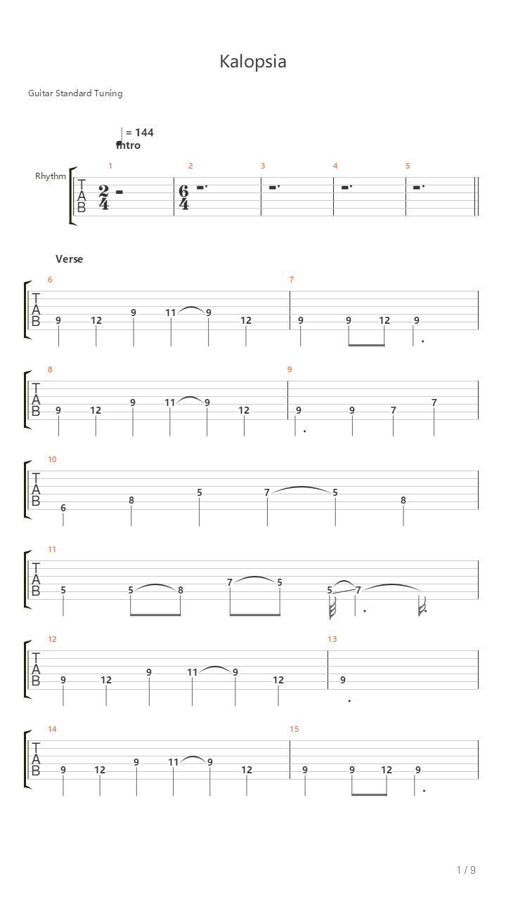 Kalopsia吉他谱