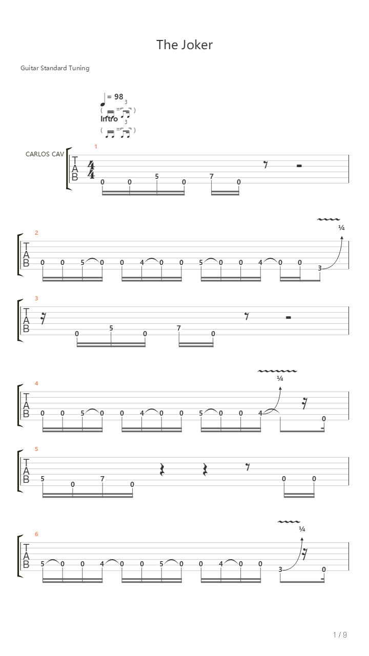 The Joker吉他谱