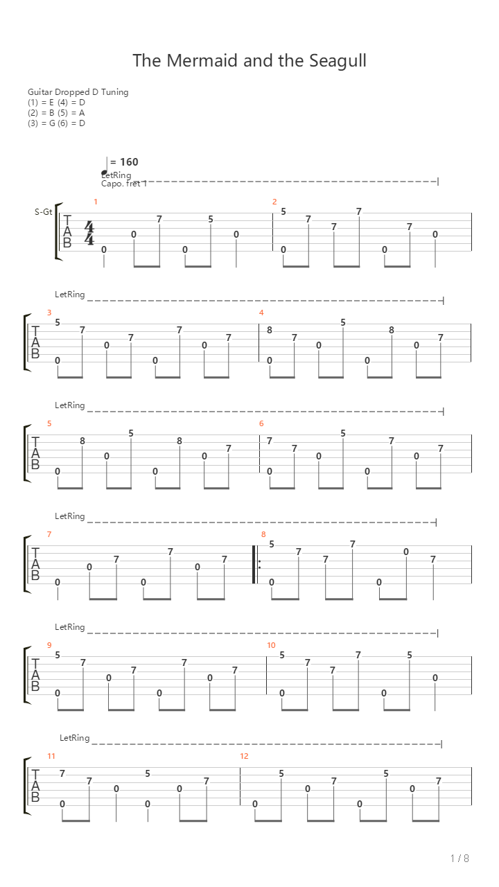 The Mermaid And The Seagull吉他谱