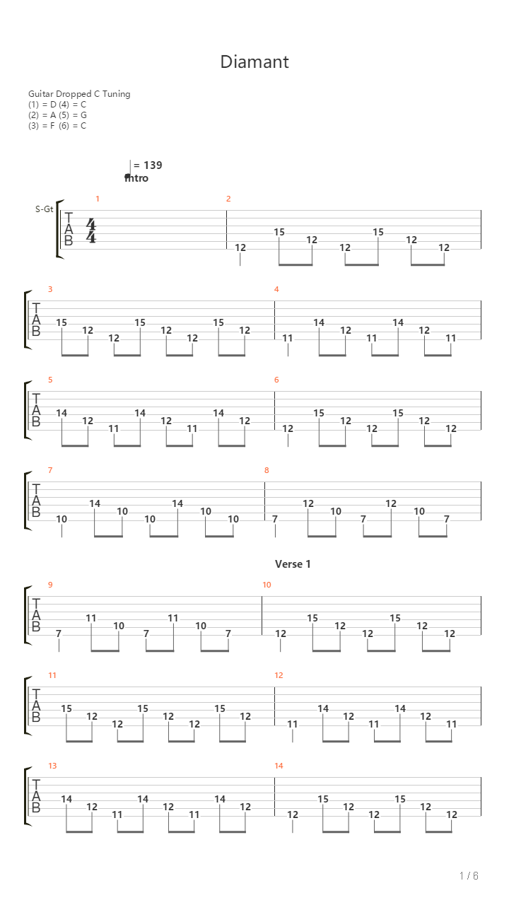 Diamant吉他谱