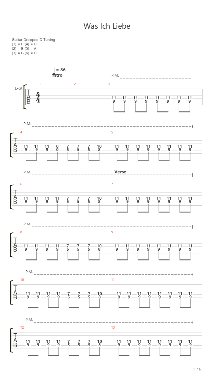 Was Ich Liebe吉他谱