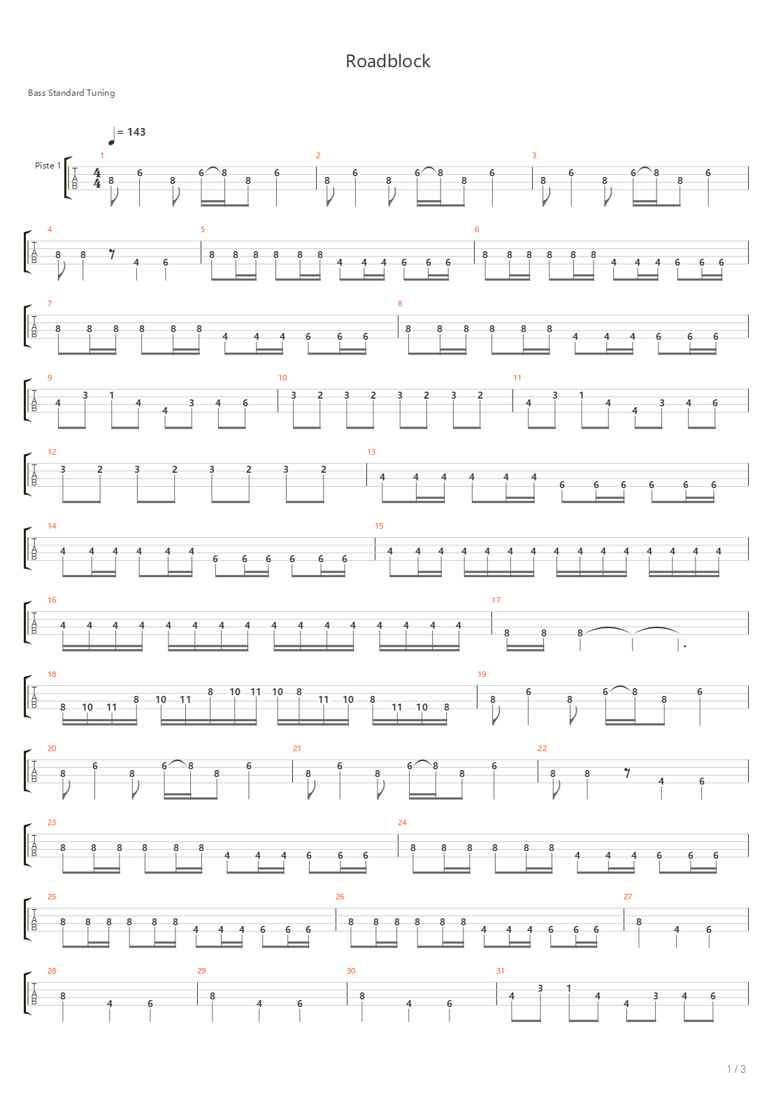 Roadblock吉他谱