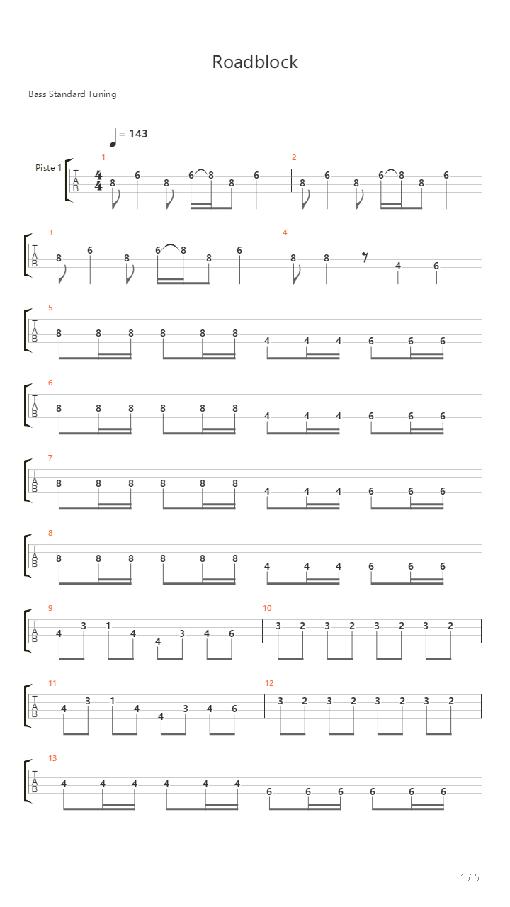 Roadblock吉他谱