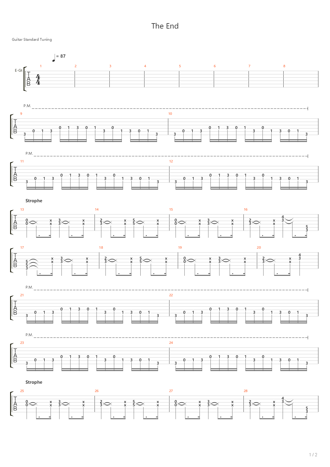 The End吉他谱