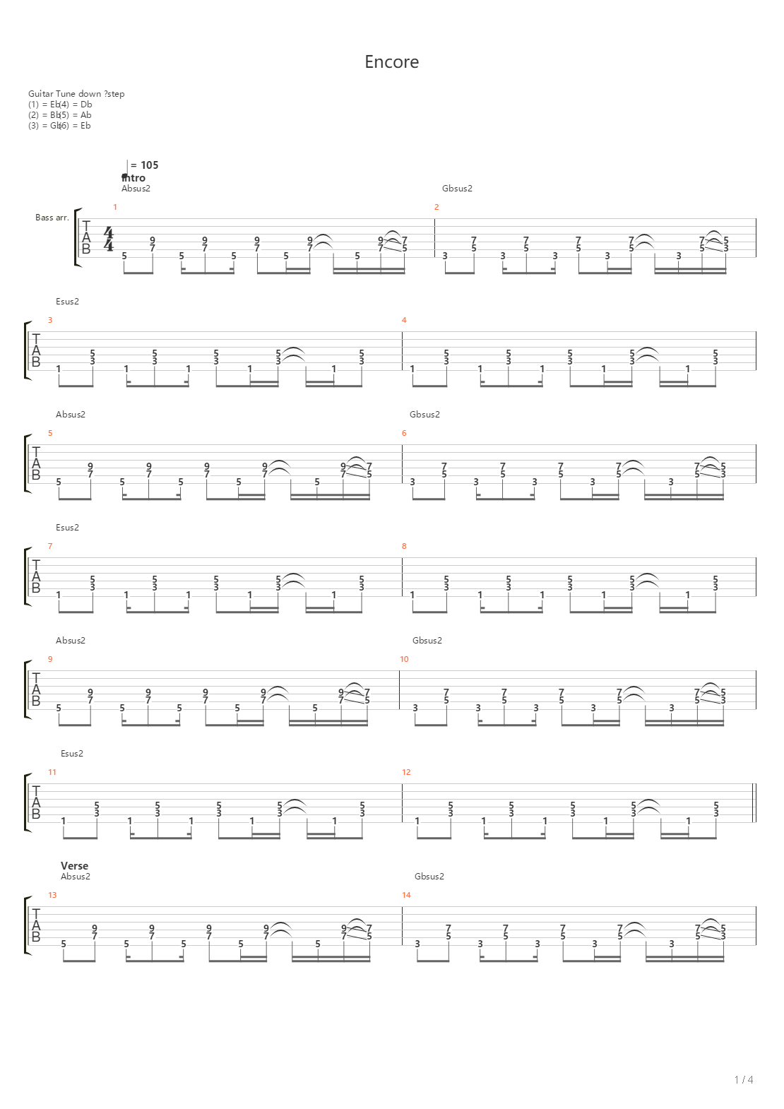 Encore吉他谱