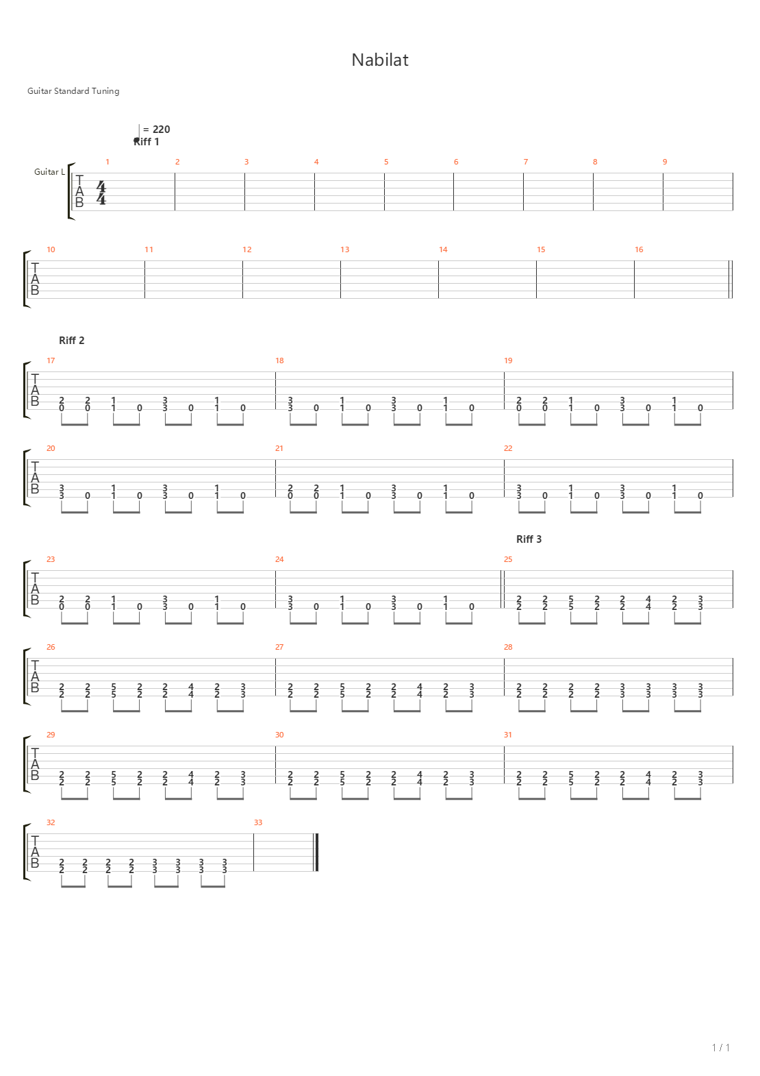 Nabilat吉他谱