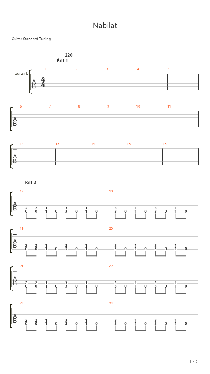 Nabilat吉他谱