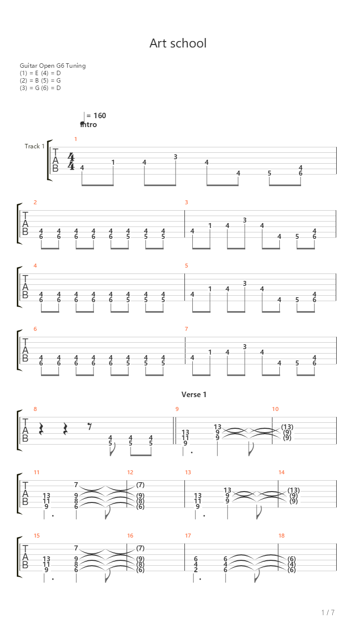 Art School吉他谱