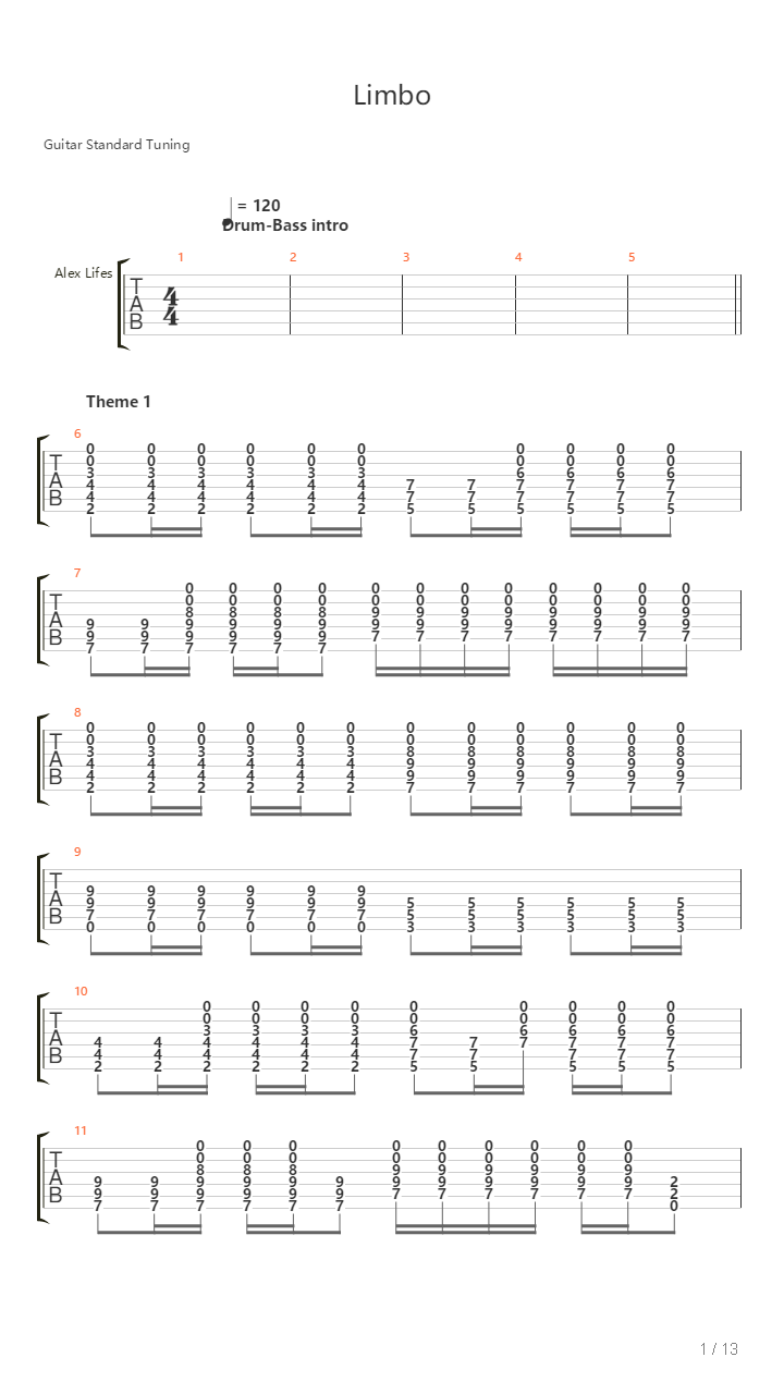 Limbo吉他谱