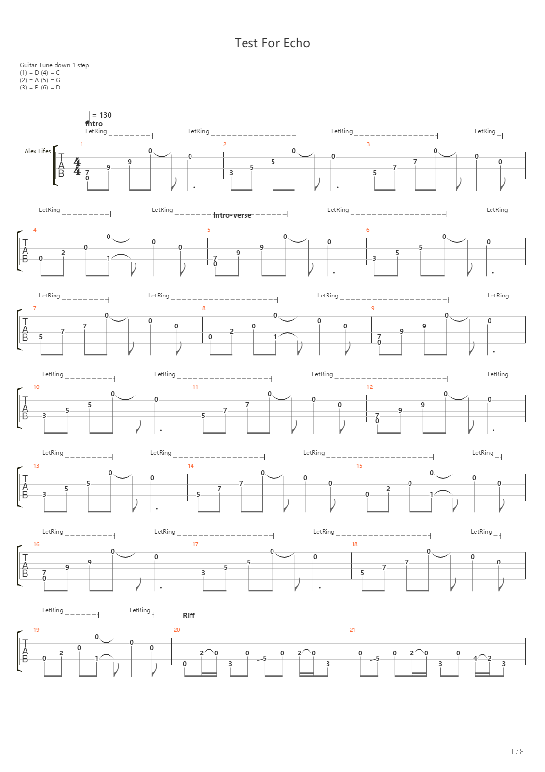 Test For Echo吉他谱