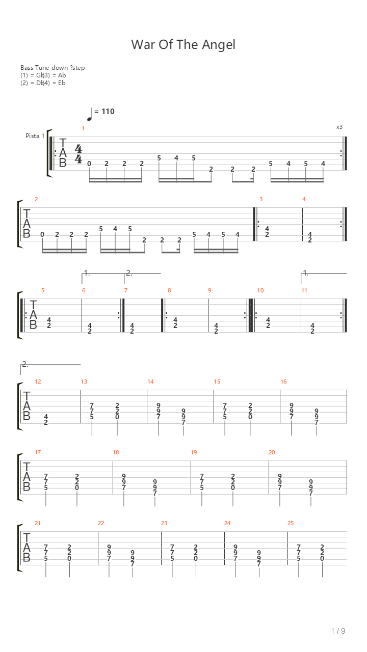 War Of The Angel吉他谱