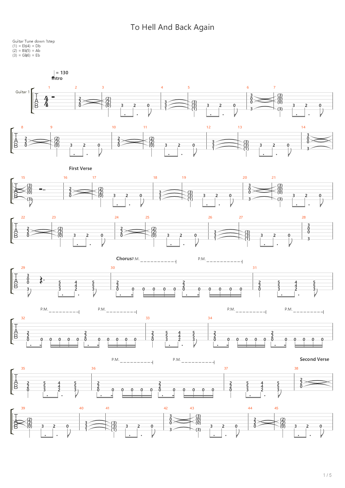 To Hell And Back Again吉他谱