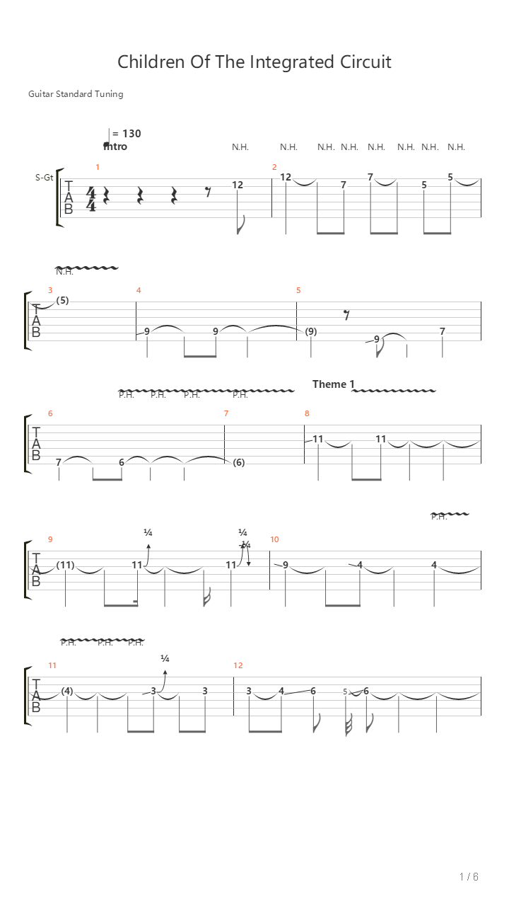 Children Of The Integrated Circuit吉他谱