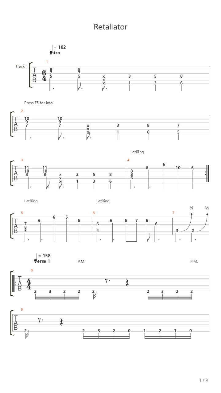 Retaliator吉他谱