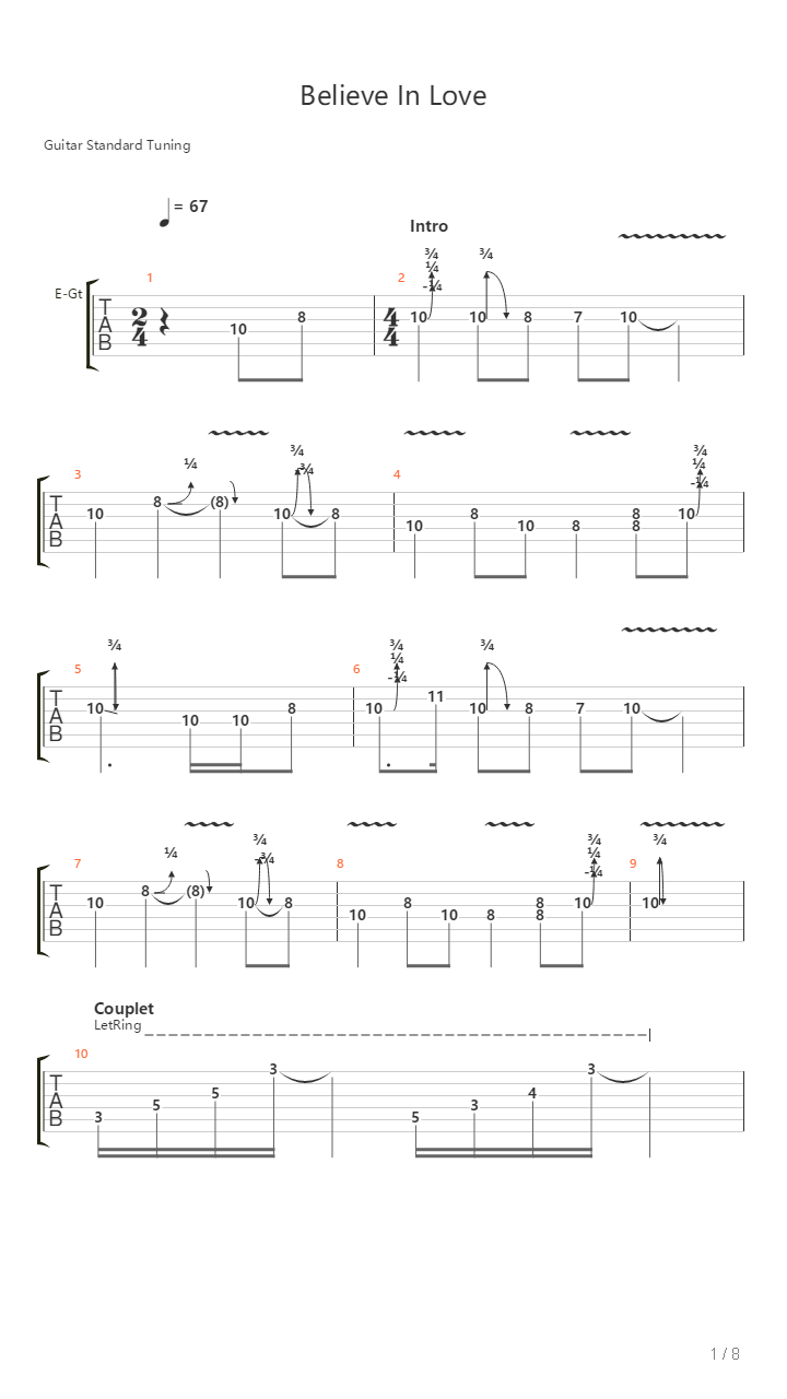 Believe In Love吉他谱
