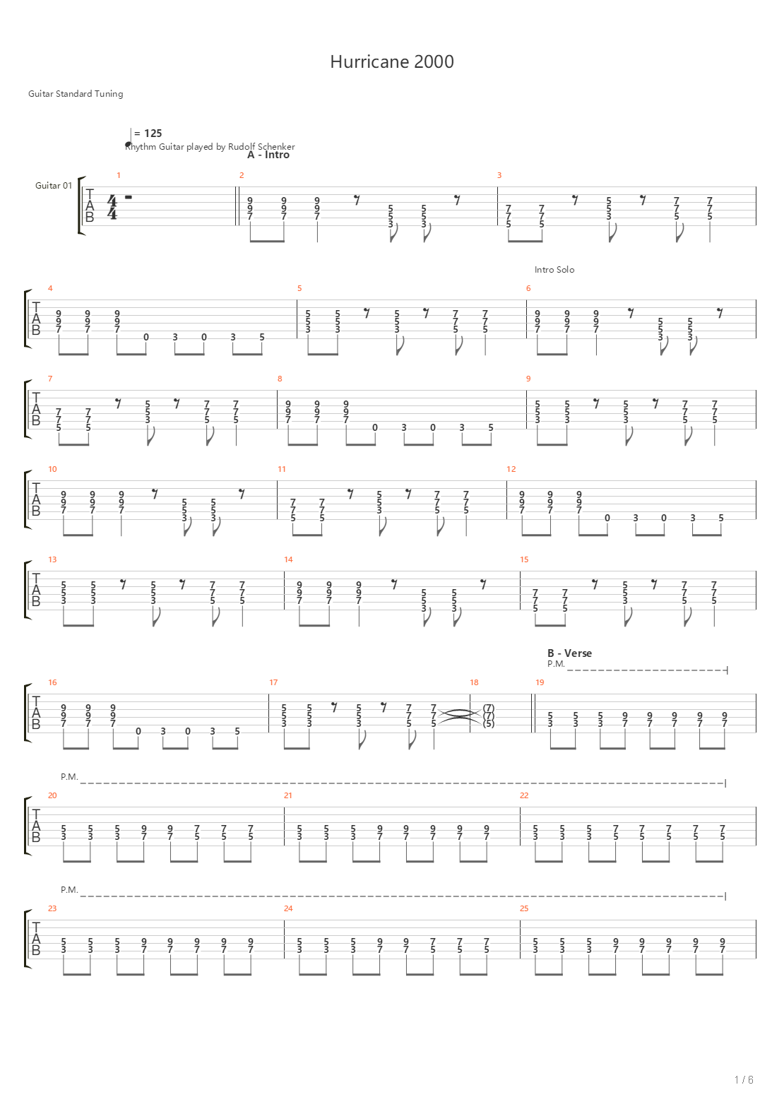 Hurricane 2000吉他谱