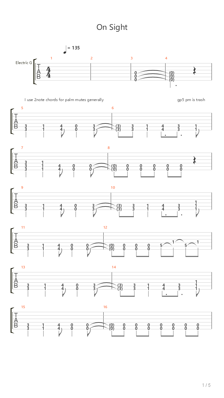 On Sight吉他谱