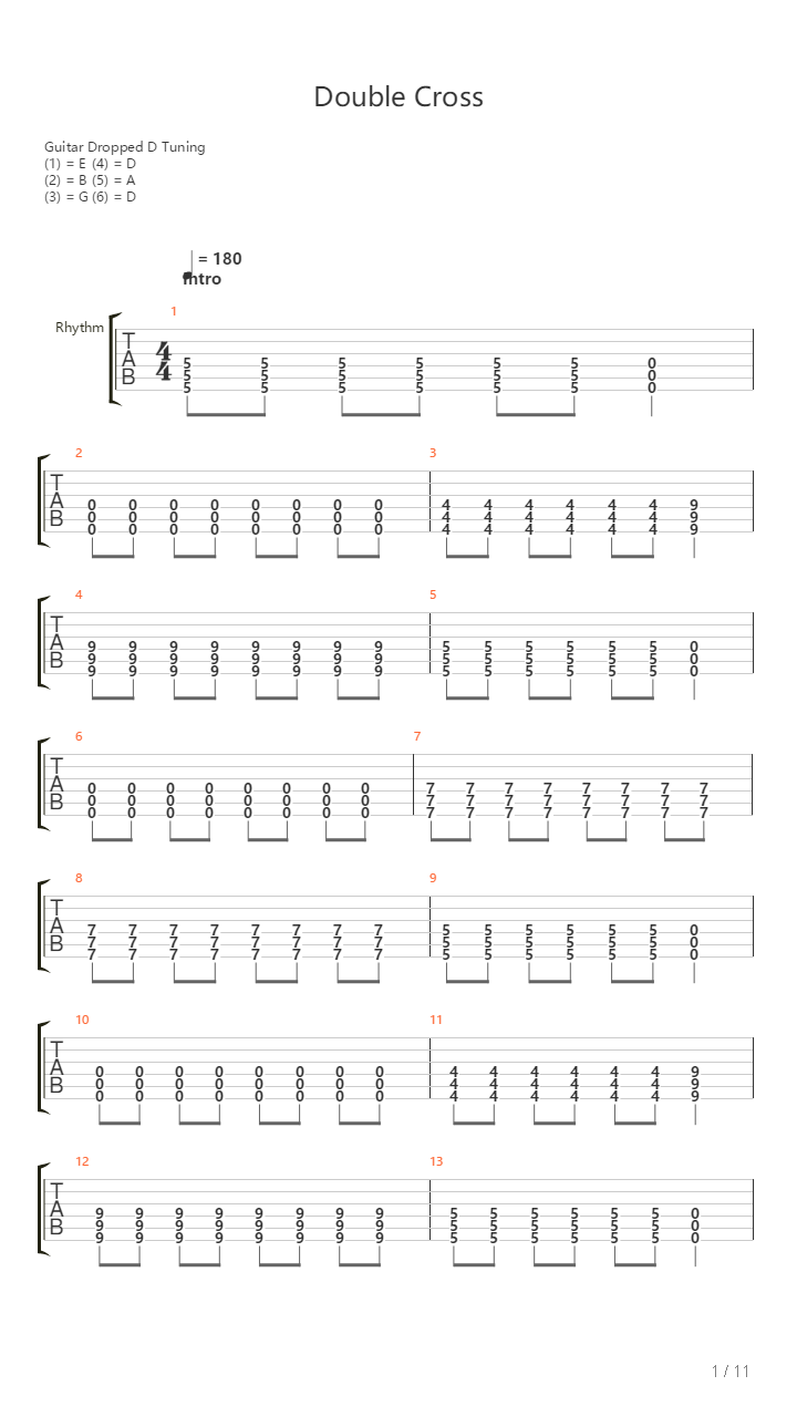 Double Cross吉他谱