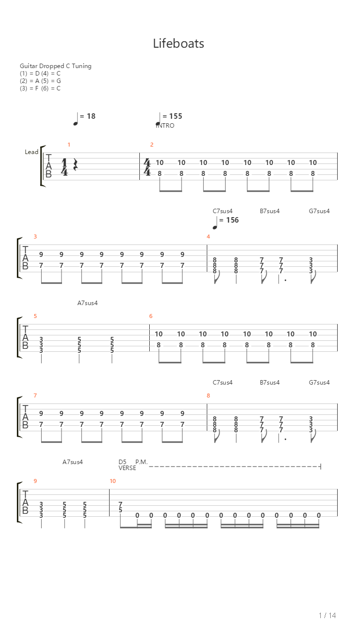 Lifeboats吉他谱