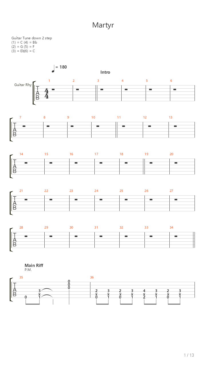 Martyr吉他谱