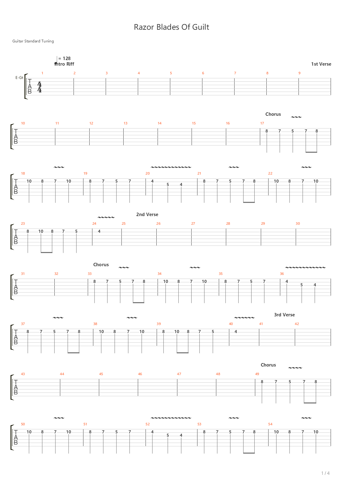 Razor Blades Of Guilt吉他谱
