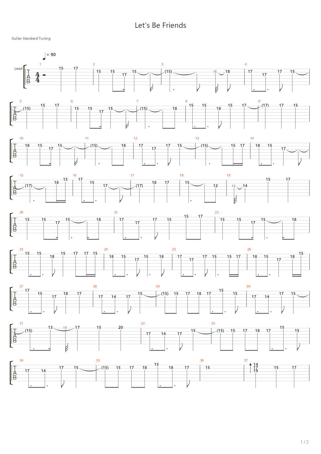 Lets Be Friends吉他谱