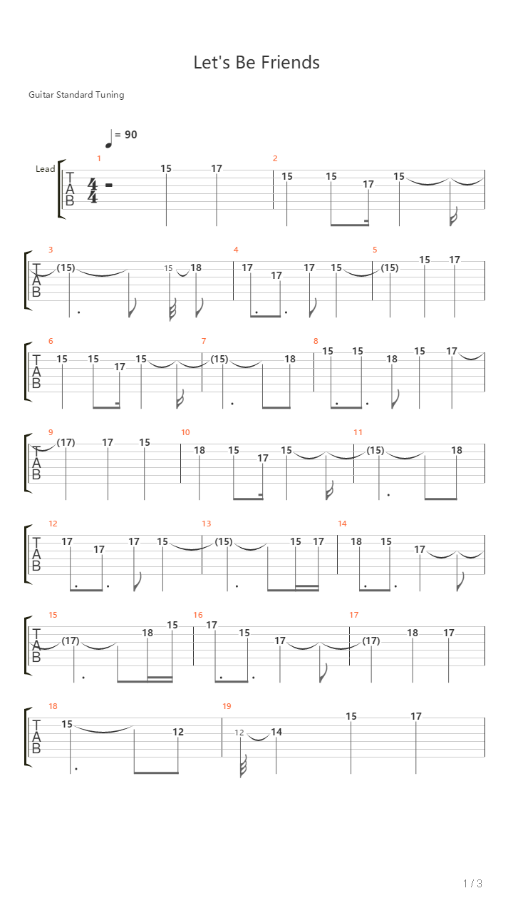 Lets Be Friends吉他谱