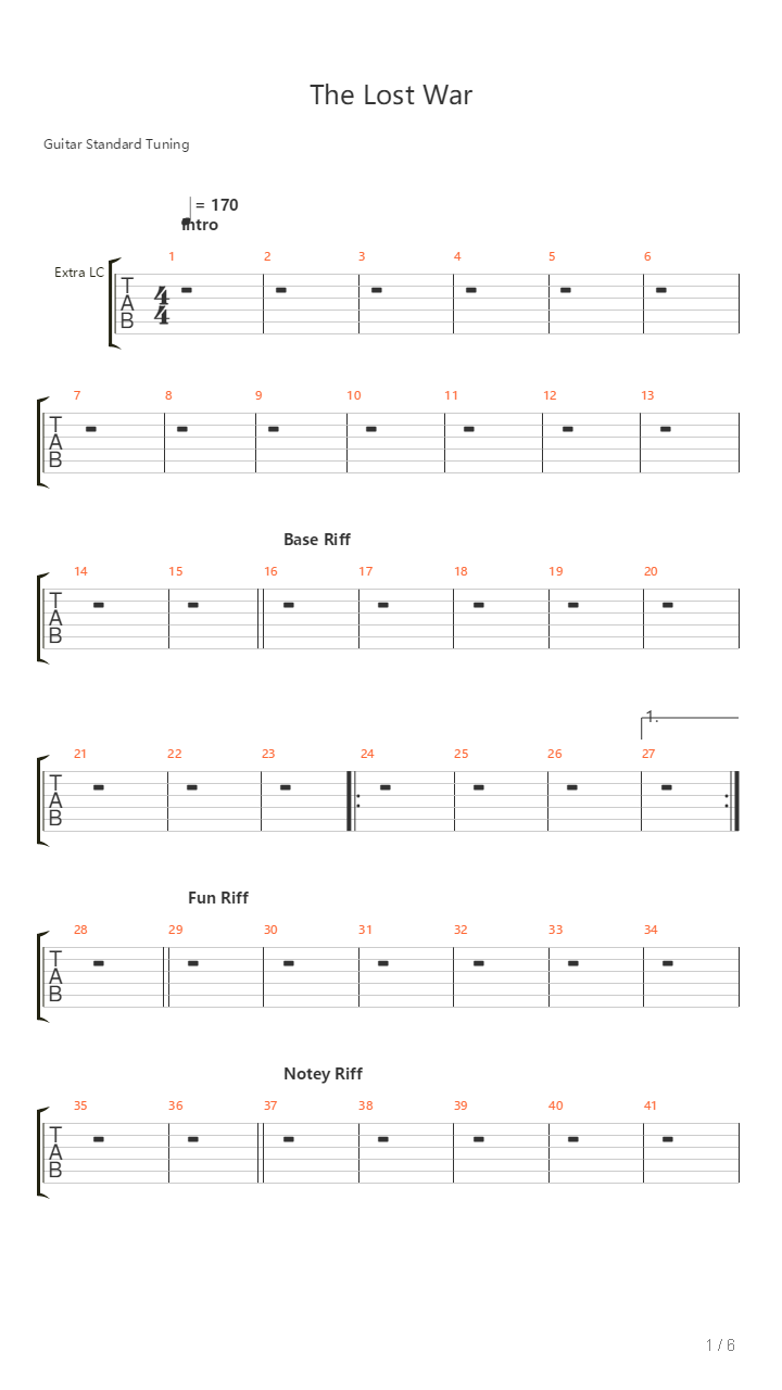 The Lost War吉他谱