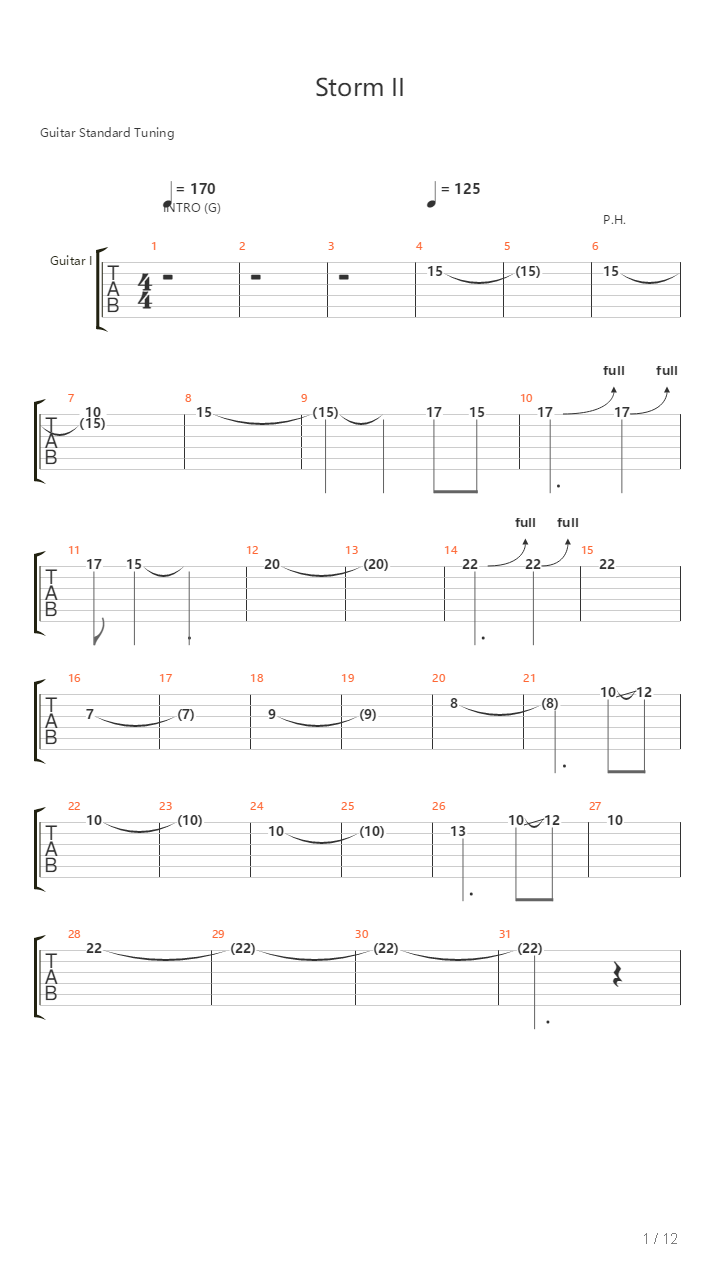 Storm Ii Instrumental吉他谱