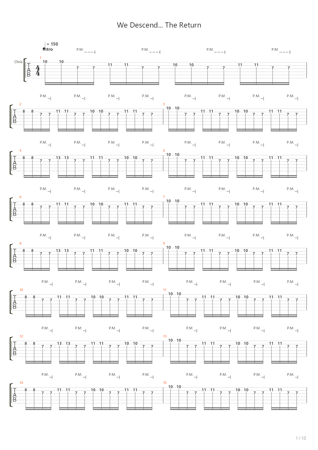 We Descend The Return吉他谱