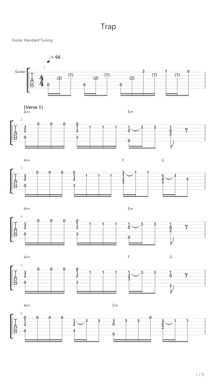 Trap吉他谱