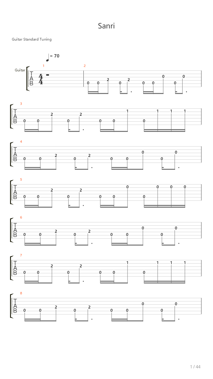 Sanri吉他谱
