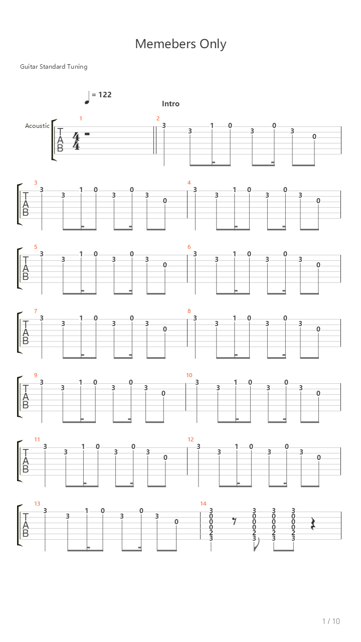 Members Only吉他谱