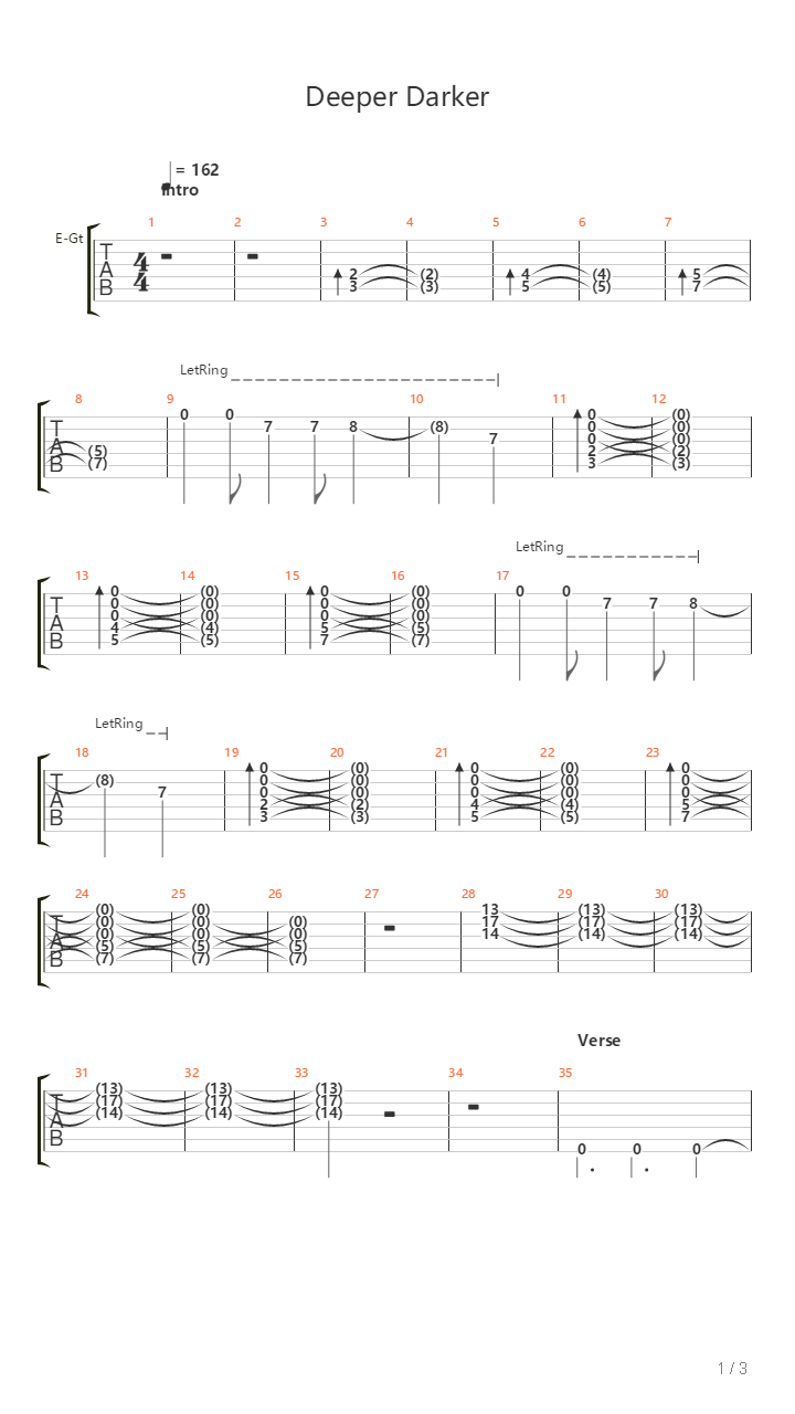 Deeper Darker吉他谱