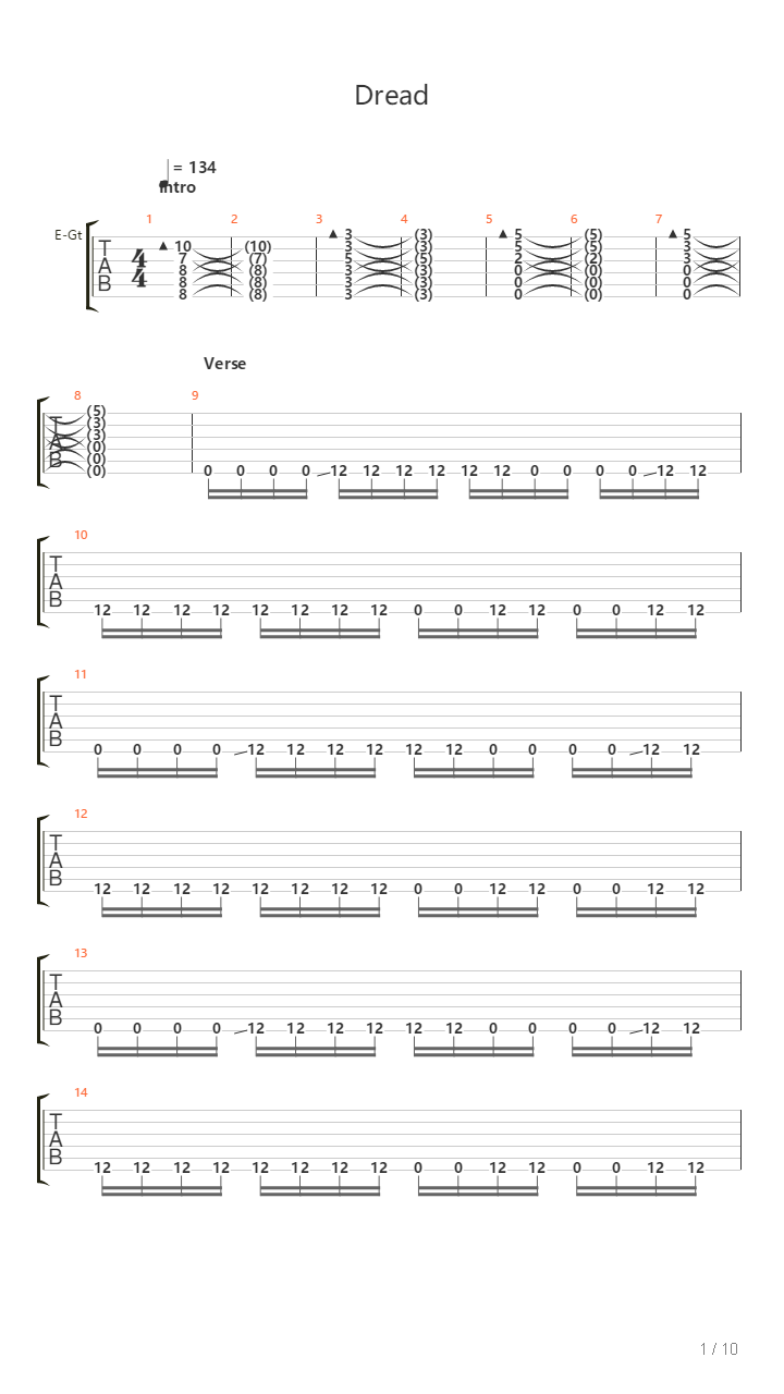 Dread吉他谱