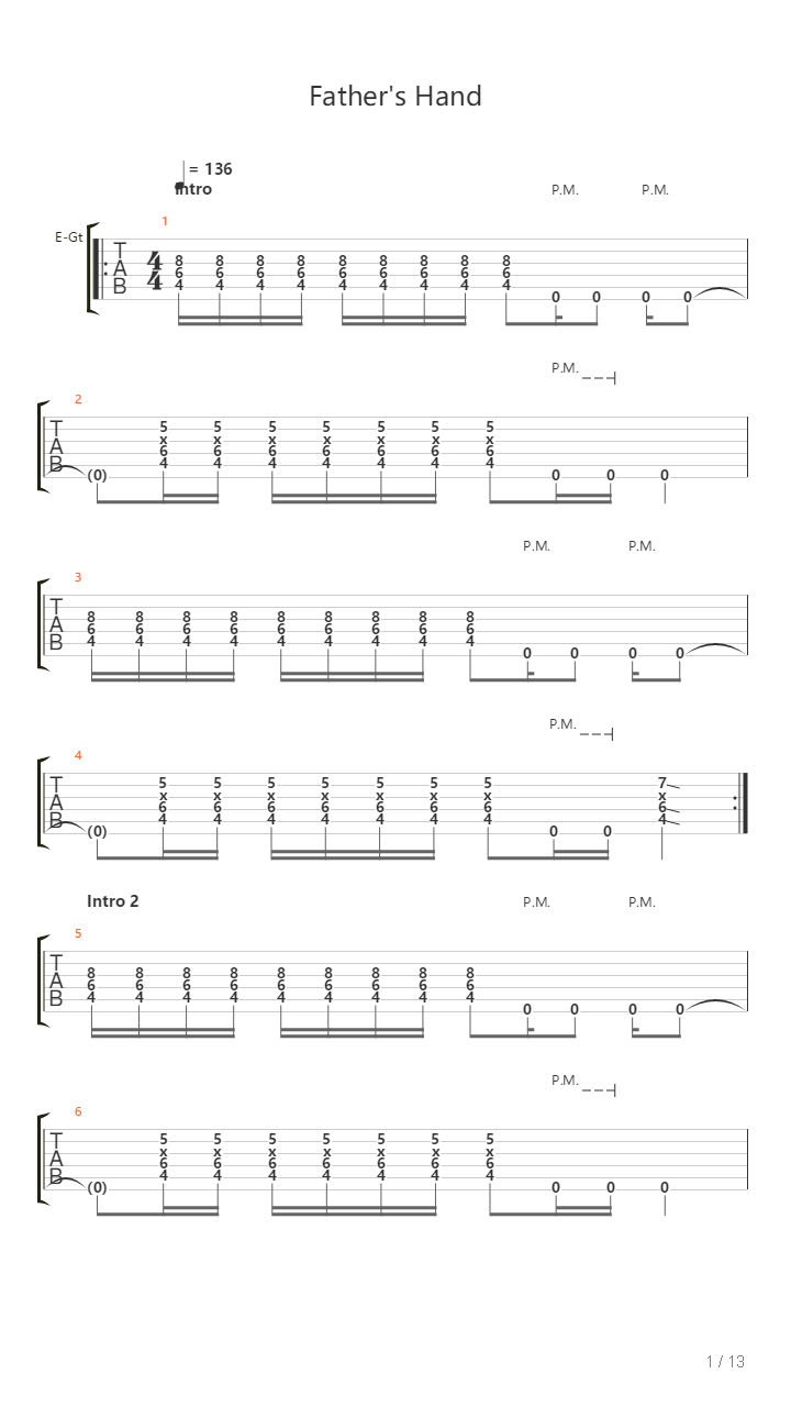 Fathers Hand吉他谱