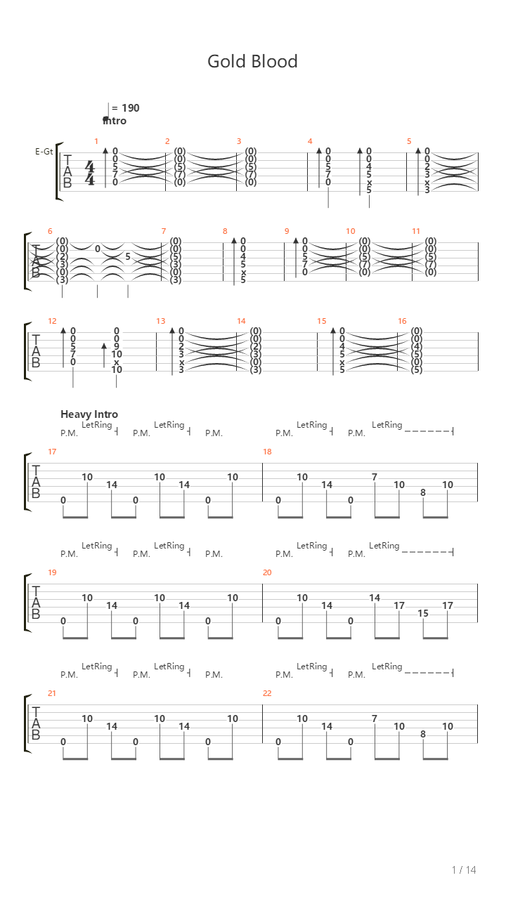 Gold Blood吉他谱