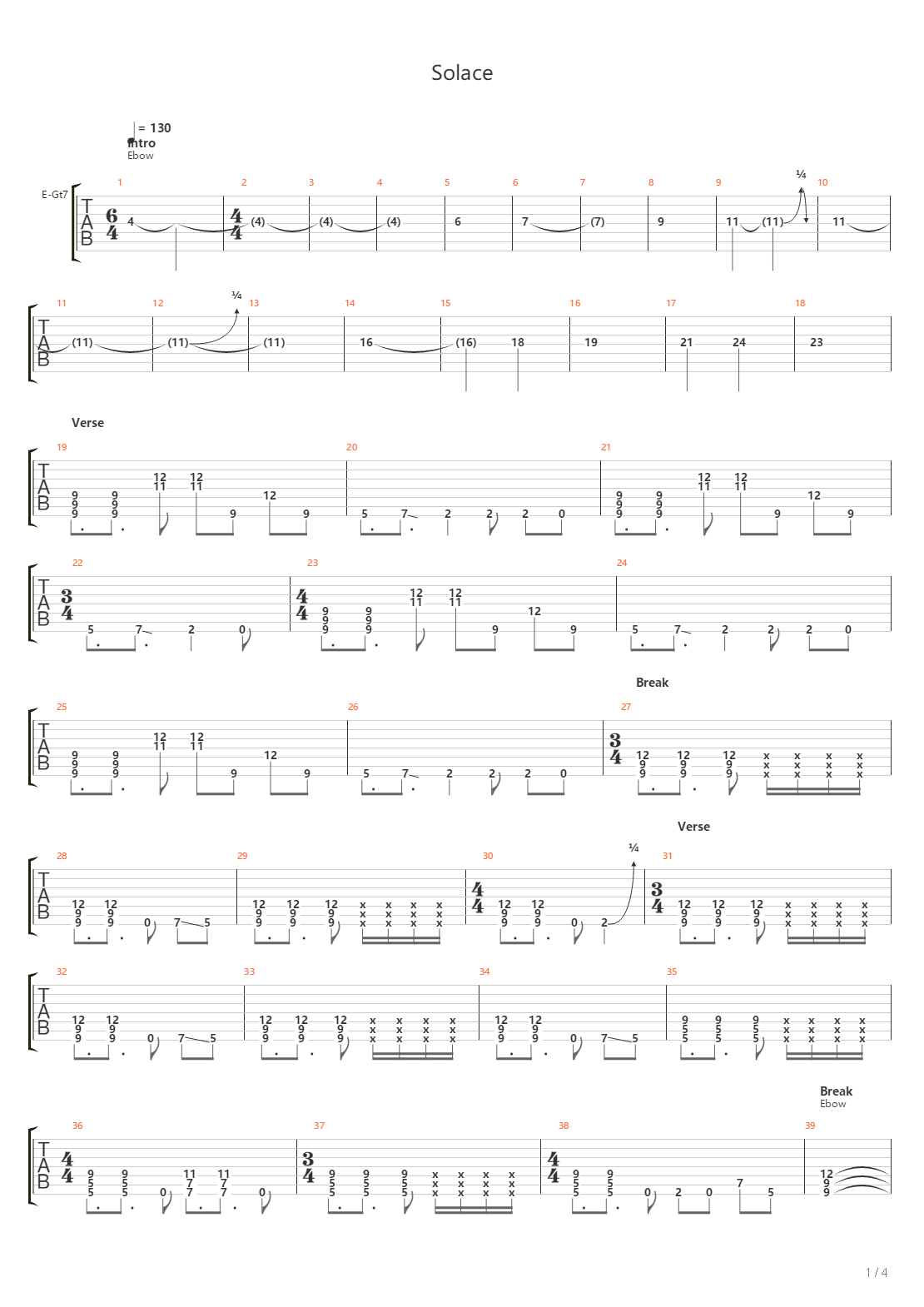 Solace吉他谱