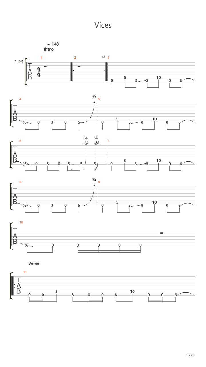 Vices吉他谱