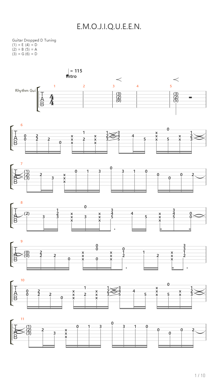 Emojiqueen吉他谱